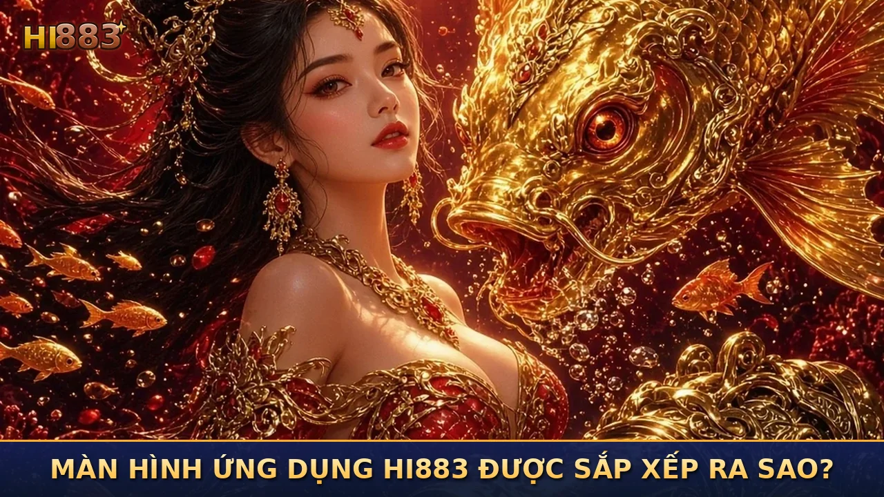 Màn hình ứng dụng hi883 được sắp xếp ra sao?